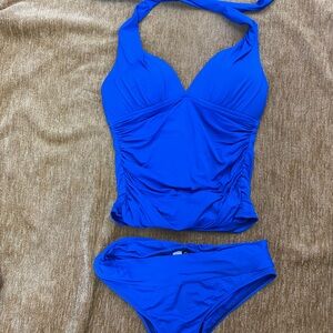 La Blanca Electric Blue Tankini and Bikini Bottom Set size 8